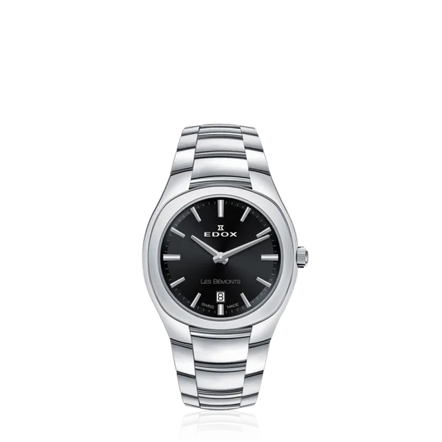 Edox Les Bémonts Ultra Slim Date herreklokke hvit