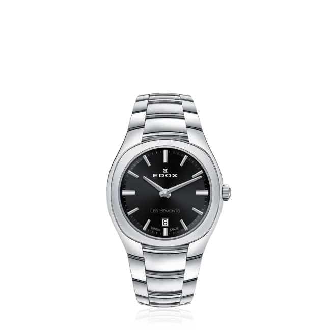 Edox Les Bémonts Ultra Slim Date herreklokke hvit