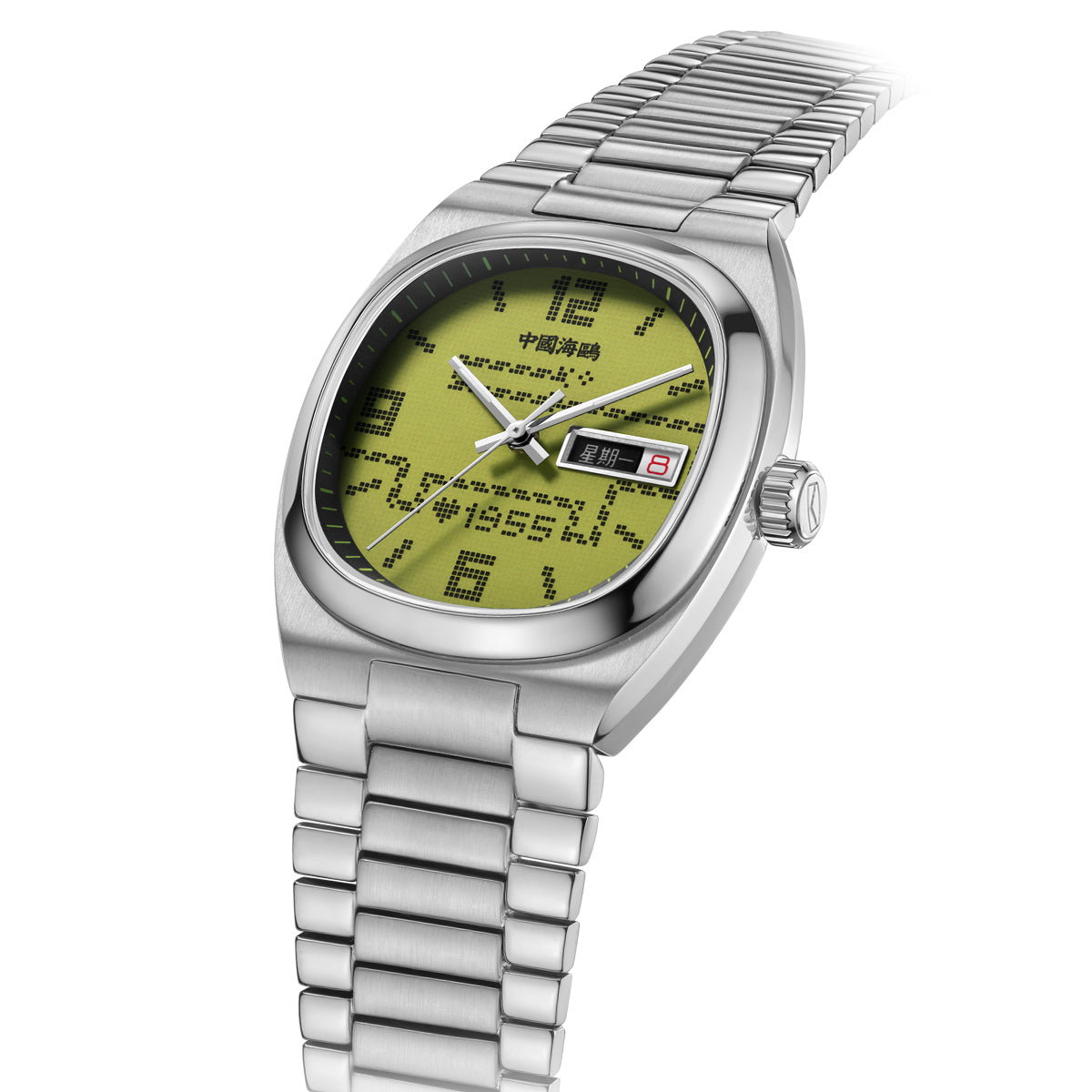 Sea-gull 826.47.1051 klokke grønn tonneau 36mm