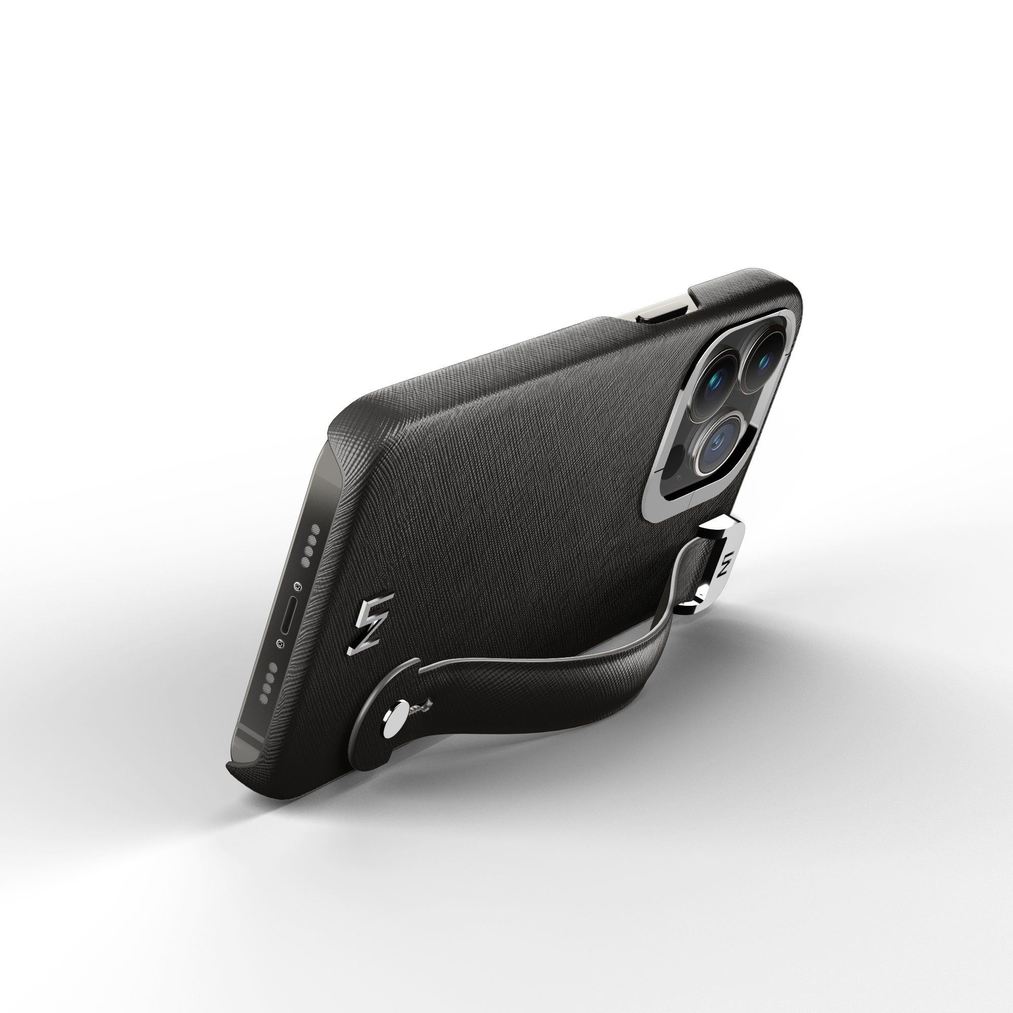 Label Noir Saffiano iPhone 14 Pro Max deksel MagSafe svart
