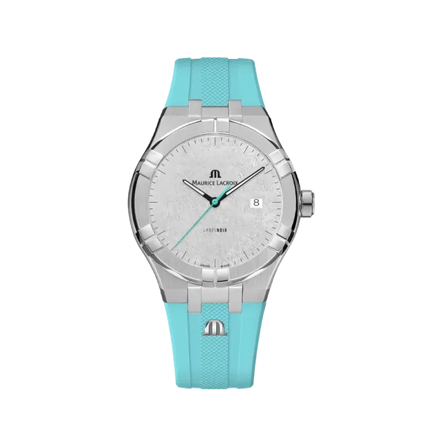 Label Noir Aikon Automatic 42MM klokke hvit lyseblå gummi
