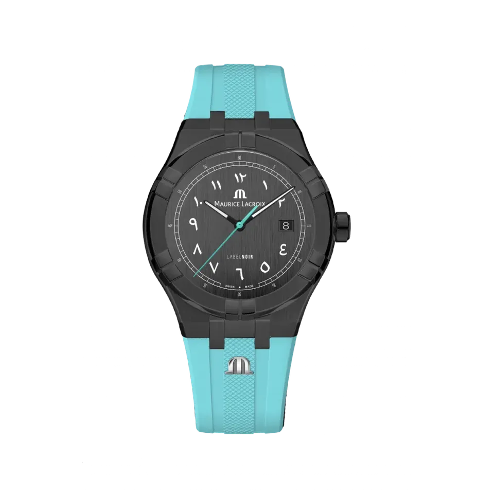 Label Noir Aikon Automatic 42MM klokke gummi lyseblå