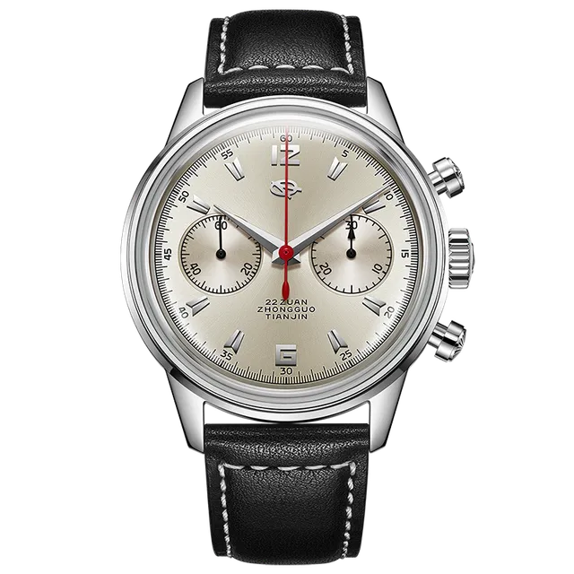 Sea-gull 1963 D304 kronograf beige 40 mm Sky Voyage