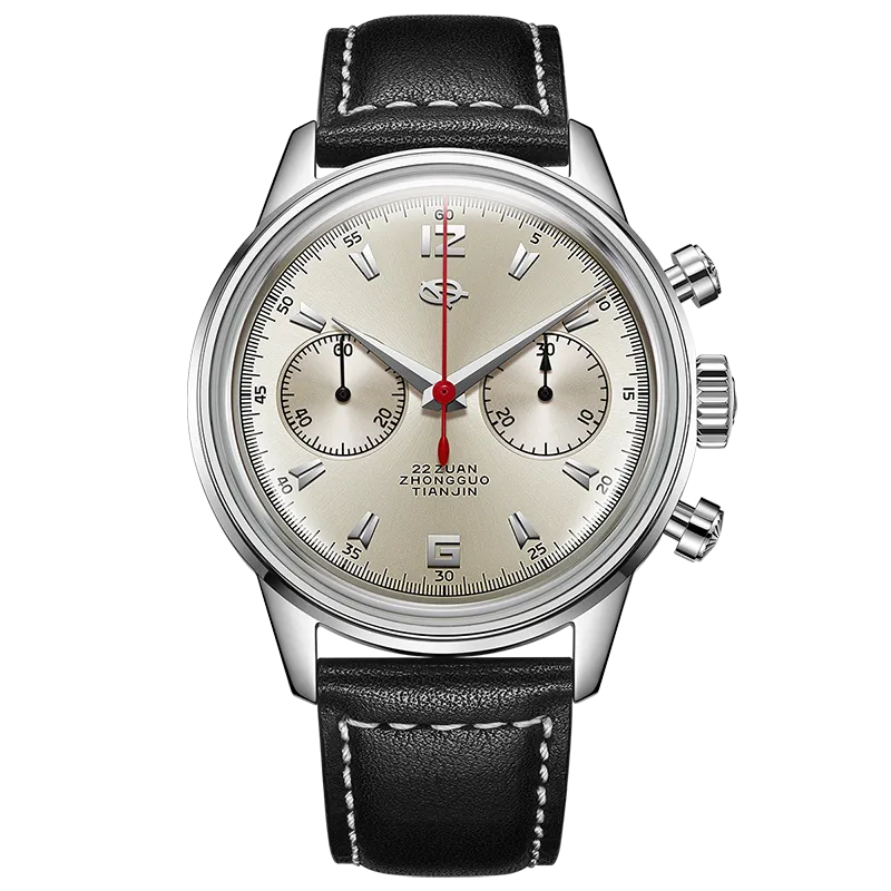 Sea-gull 1963 D304 kronograf beige 40 mm Sky Voyage