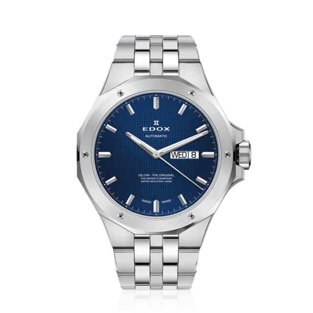 Edox Delfin Day Date Automatic klokke stål