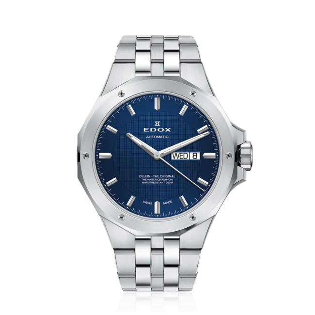 Edox Delfin Day Date Automatic klokke stål