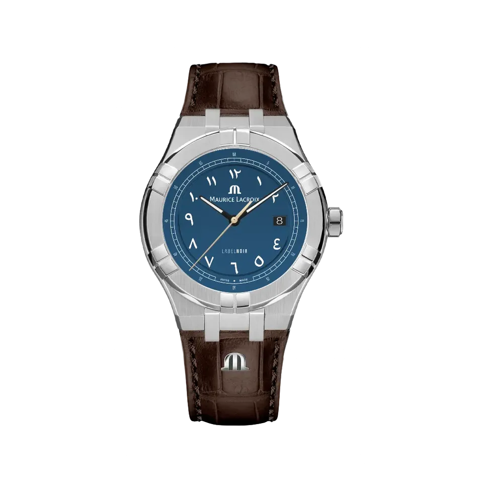 Label Noir Aikon Automatic 42MM klokke blå stål lær