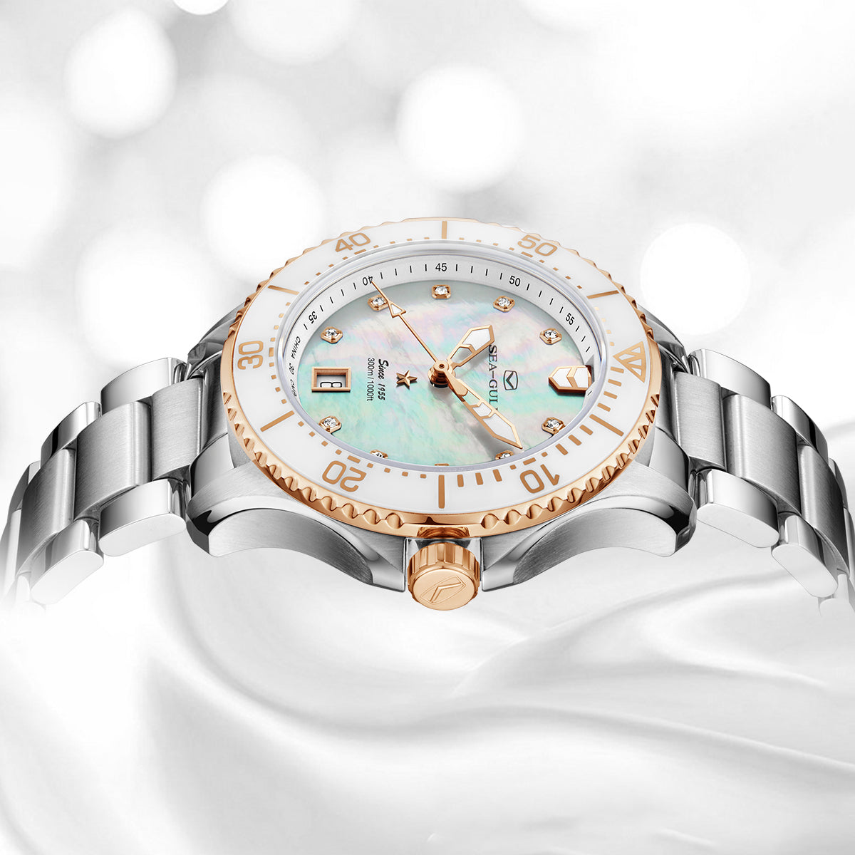 Sea-gull Ocean Lady 816.12.1211 dykkerklokke perlemor 40mm