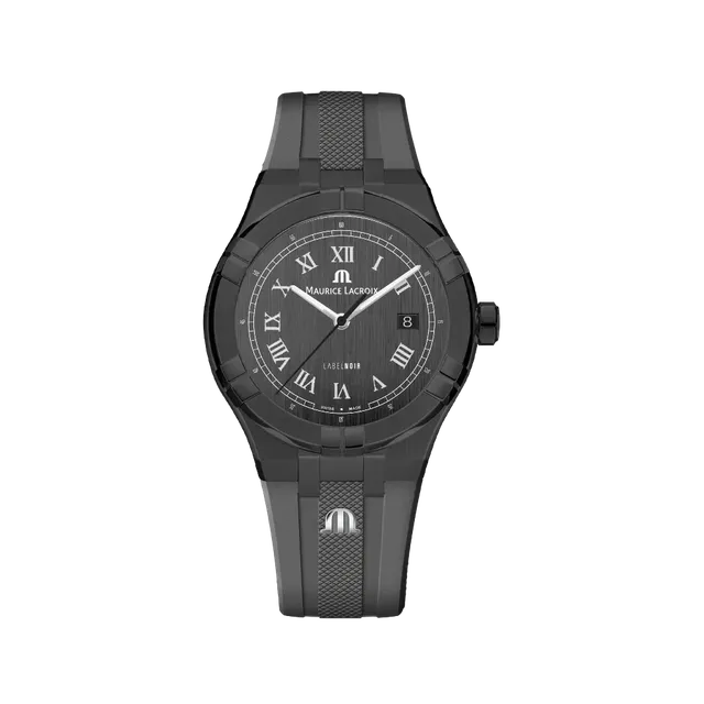 Label Noir Aikon Automatic 42MM klokke PVD svart grå gummi