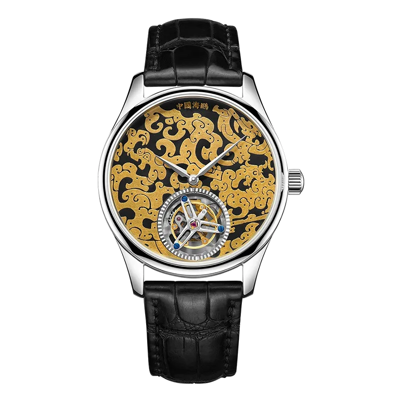 Sea-gull Heritage 818.98.8840 herreklokke 42mm svart skjelett