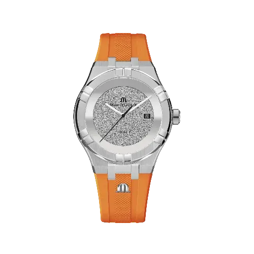 Label Noir Aikon Automatic 42MM klokke svart oransje gummi