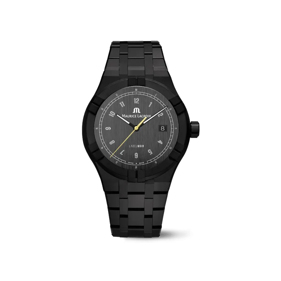 Label Noir Aikon Automatic 42MM klokke svart keramikk gul
