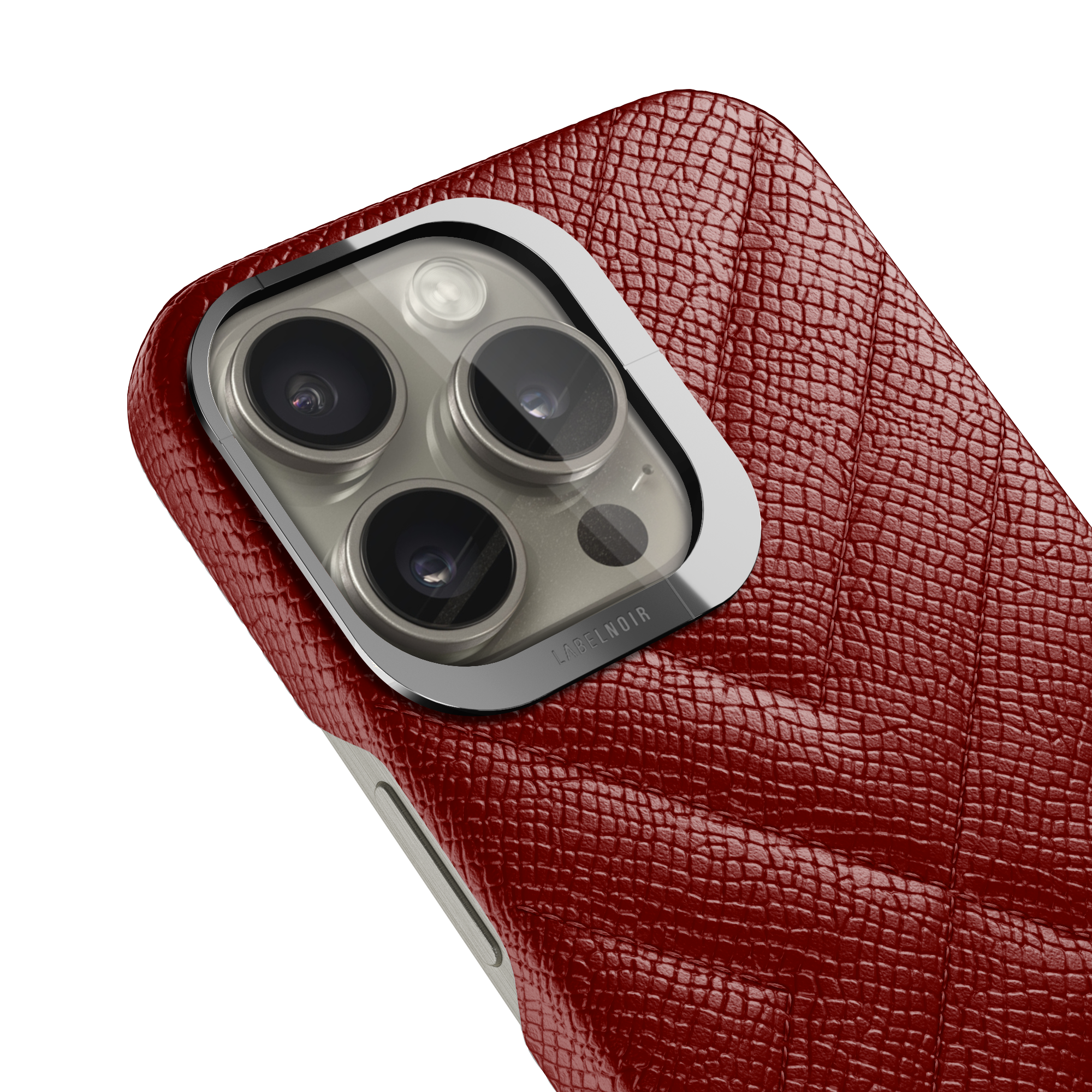 Label Noir Quilted iPhone 15 Pro deksel skinn svart