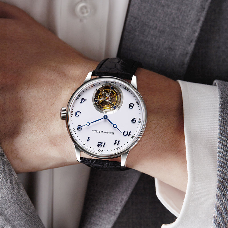 Sea-gull Artisan Heritage 818.13.8809 tourbillonklokke hvit