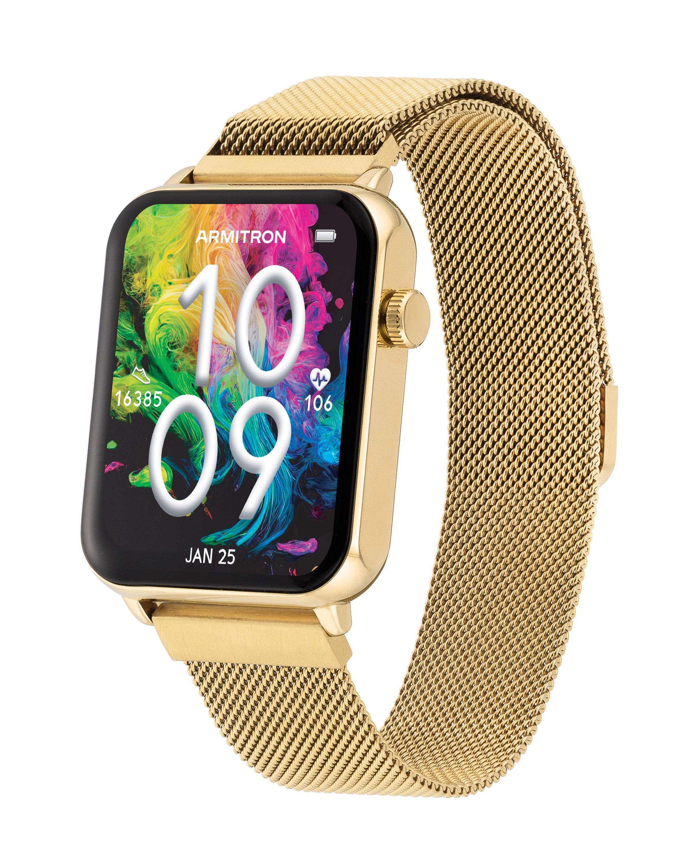 Armitron Matrix smartklokke 44mm gull mesh AMOLED