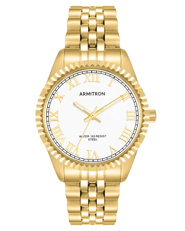 Armitron Rachel 36mm dameklokke gull romertall