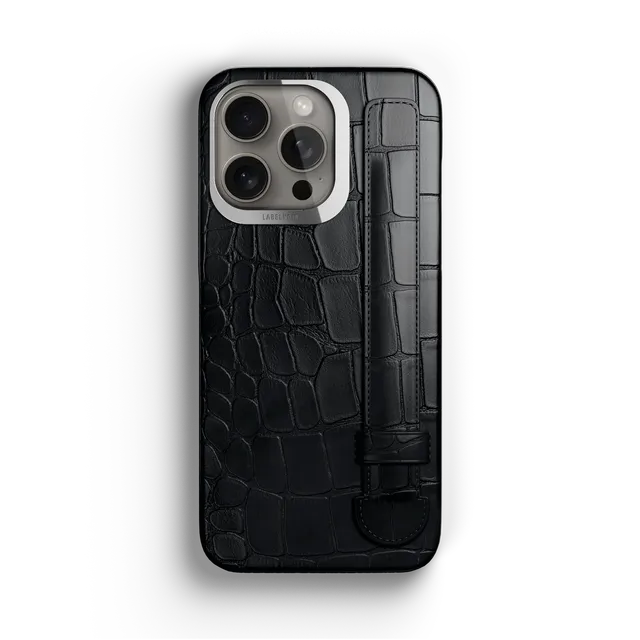 Label Noir iPhone 15 Pro deksel krokodille MagSafe med reim