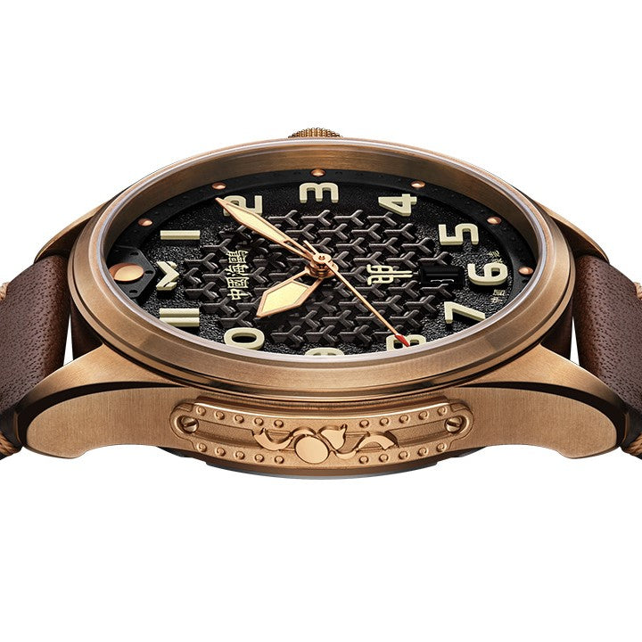 Sea-gull 419.27.6153 automatisk klokke bronse svart