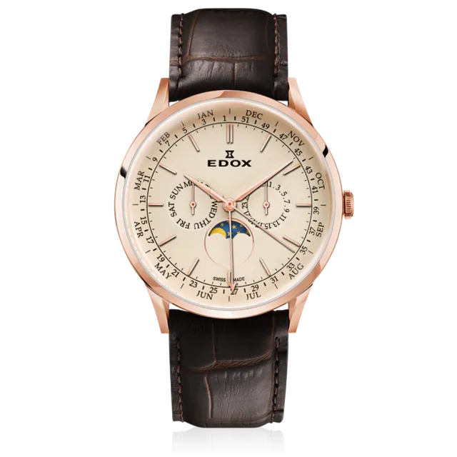 Edox Les Vauberts Annual Calendar herreklokke
