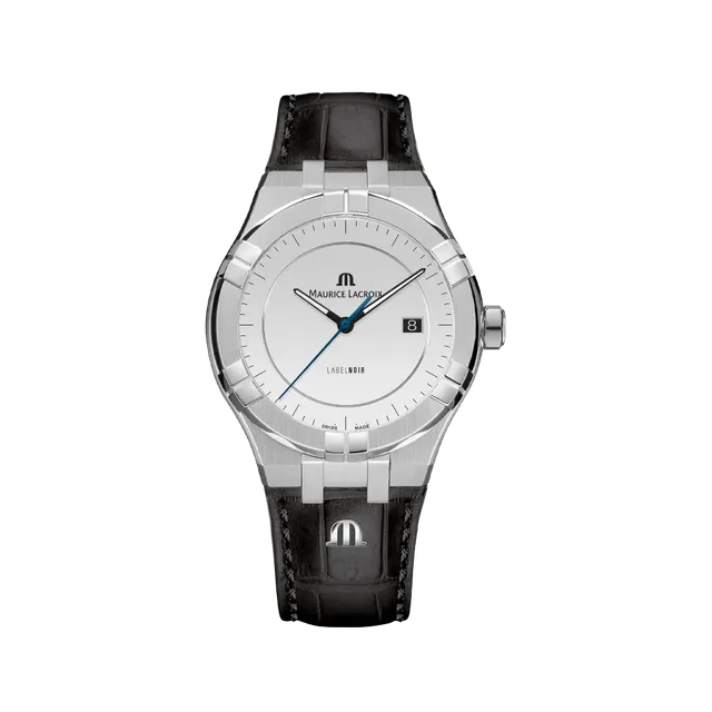Label Noir Aikon Automatic 42MM herreklokke stål svart skinn