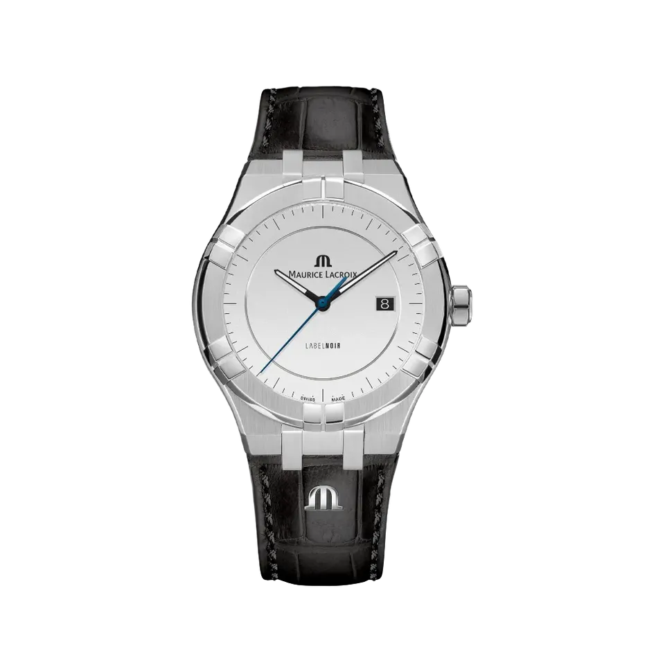 Label Noir Aikon Automatic 42MM herreklokke stål svart skinn