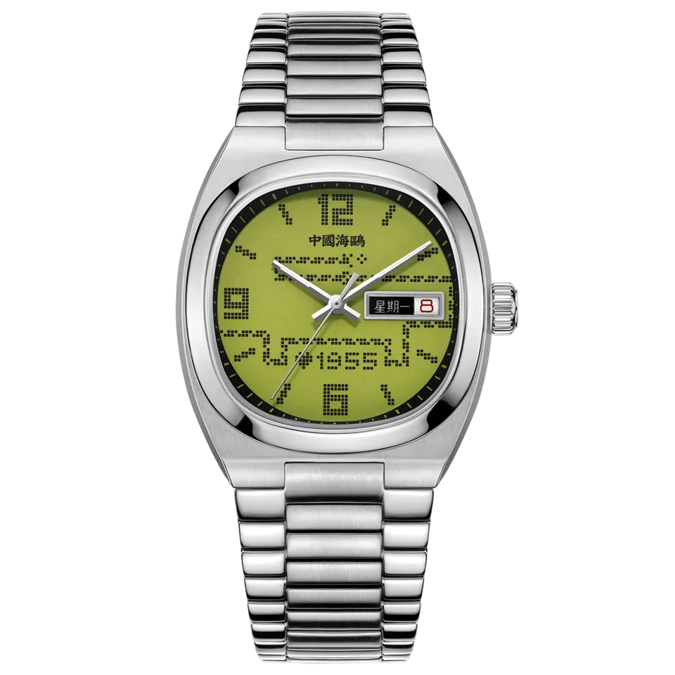 Sea-gull 826.47.1051 klokke grønn tonneau 36mm