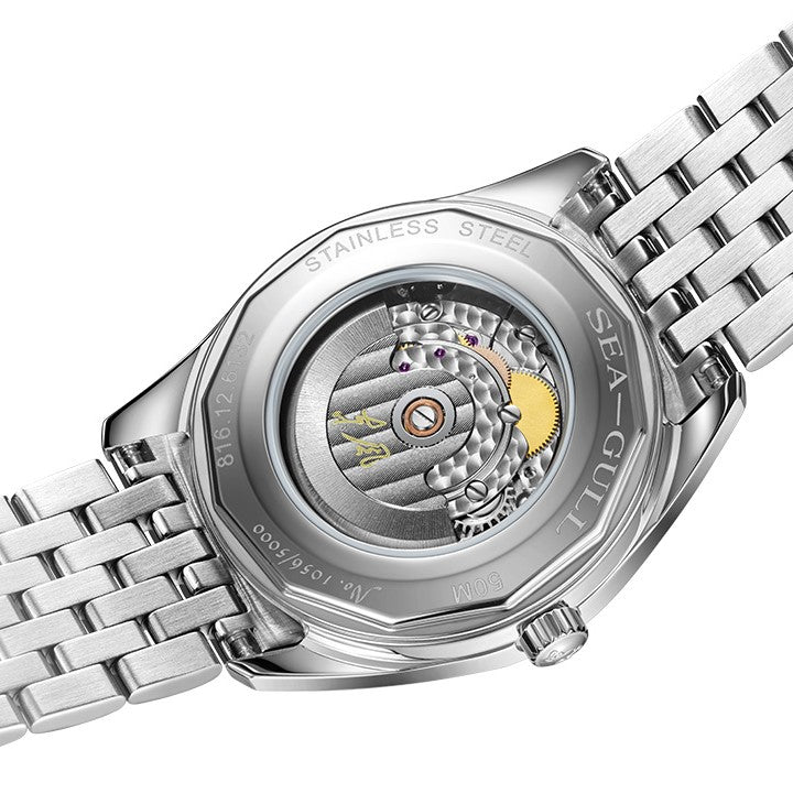 Sea-gull Dongfeng 816.12.6132 dressklokke 38 mm hvit