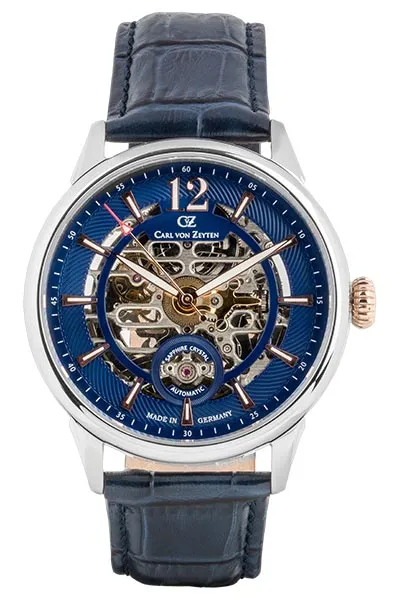 Carl von Zeyten Schramberg CVZ0080BLRS klokke blå automatisk