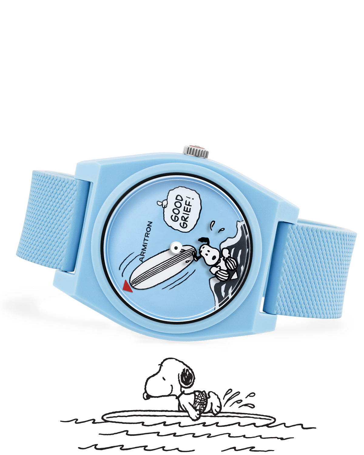 Armitron Peanuts Good Grief 36mm dameklokke blå plast
