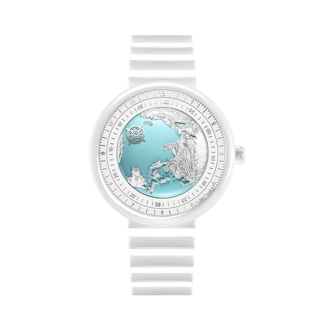 CIGA Design Blue Planet Ice Age dameklokke