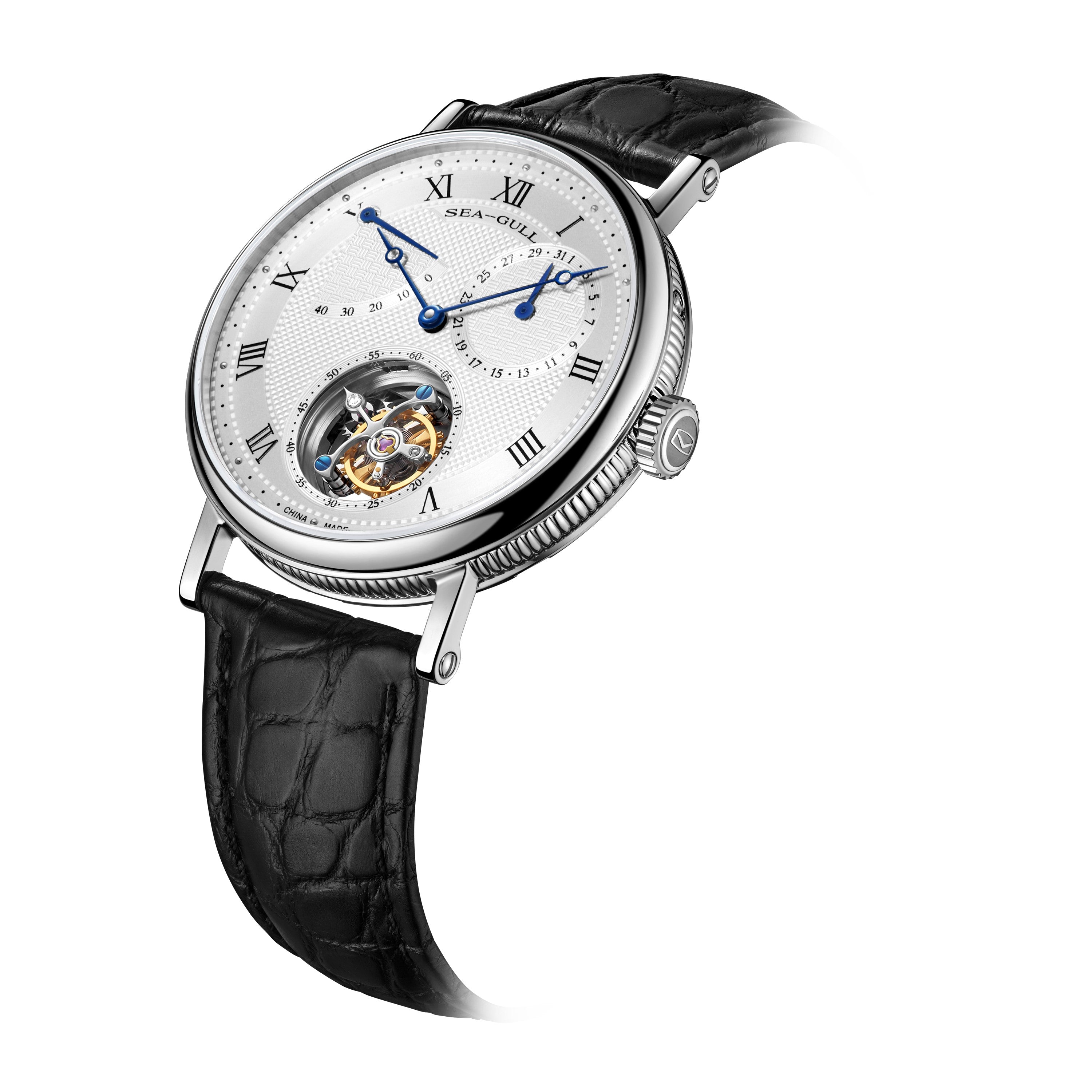 Sea-gull Heritage 818.11.8820 tourbillon hvit stål 41mm
