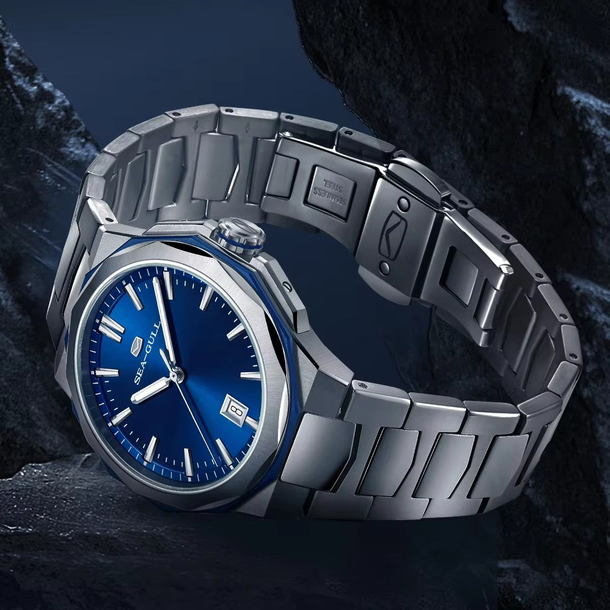 Sea-gull Extraordinary 836.12.1140 dressklokke blå 40mm automatisk