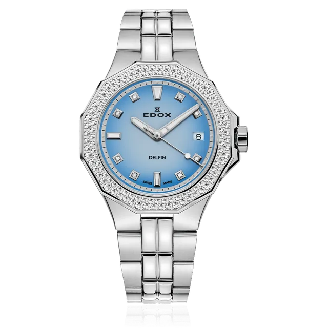 Edox Delfin Diver Date Lady dameklokke med dato