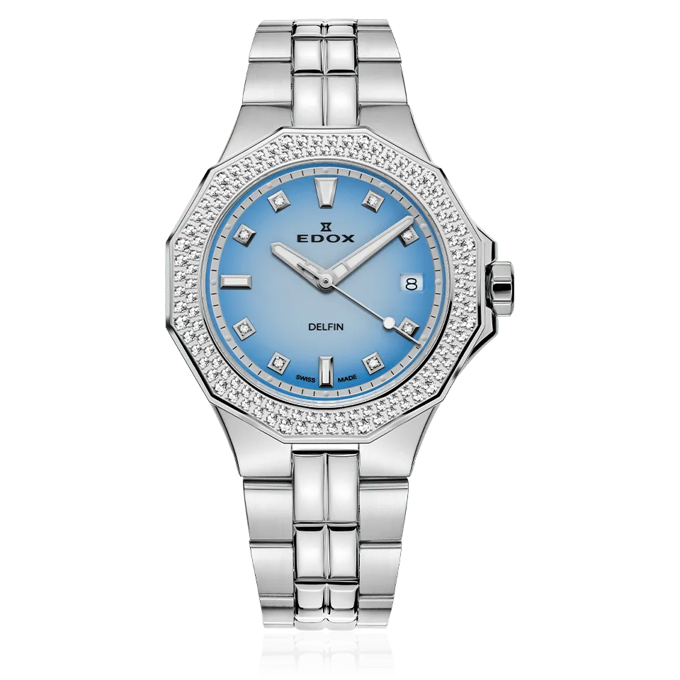 Edox Delfin Diver Date Lady dameklokke med dato