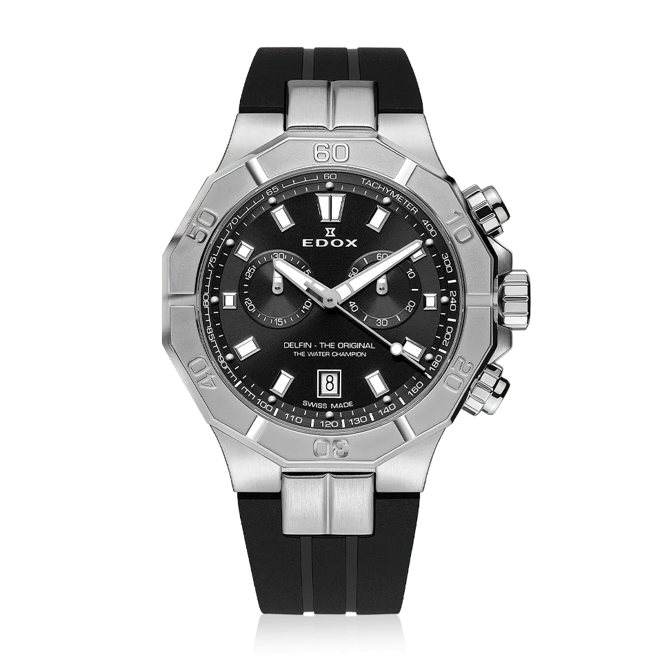 Edox Delfin Chronograph herreklokke vanntett