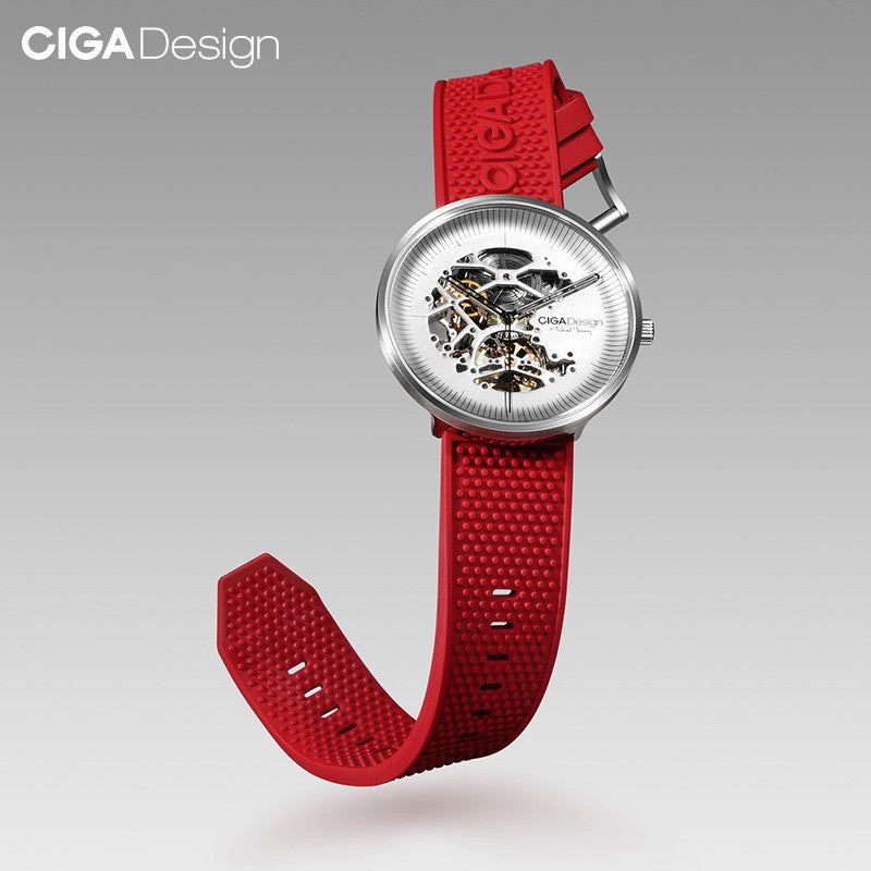 CIGA Design silikonrem 22mm rød hurtigfeste