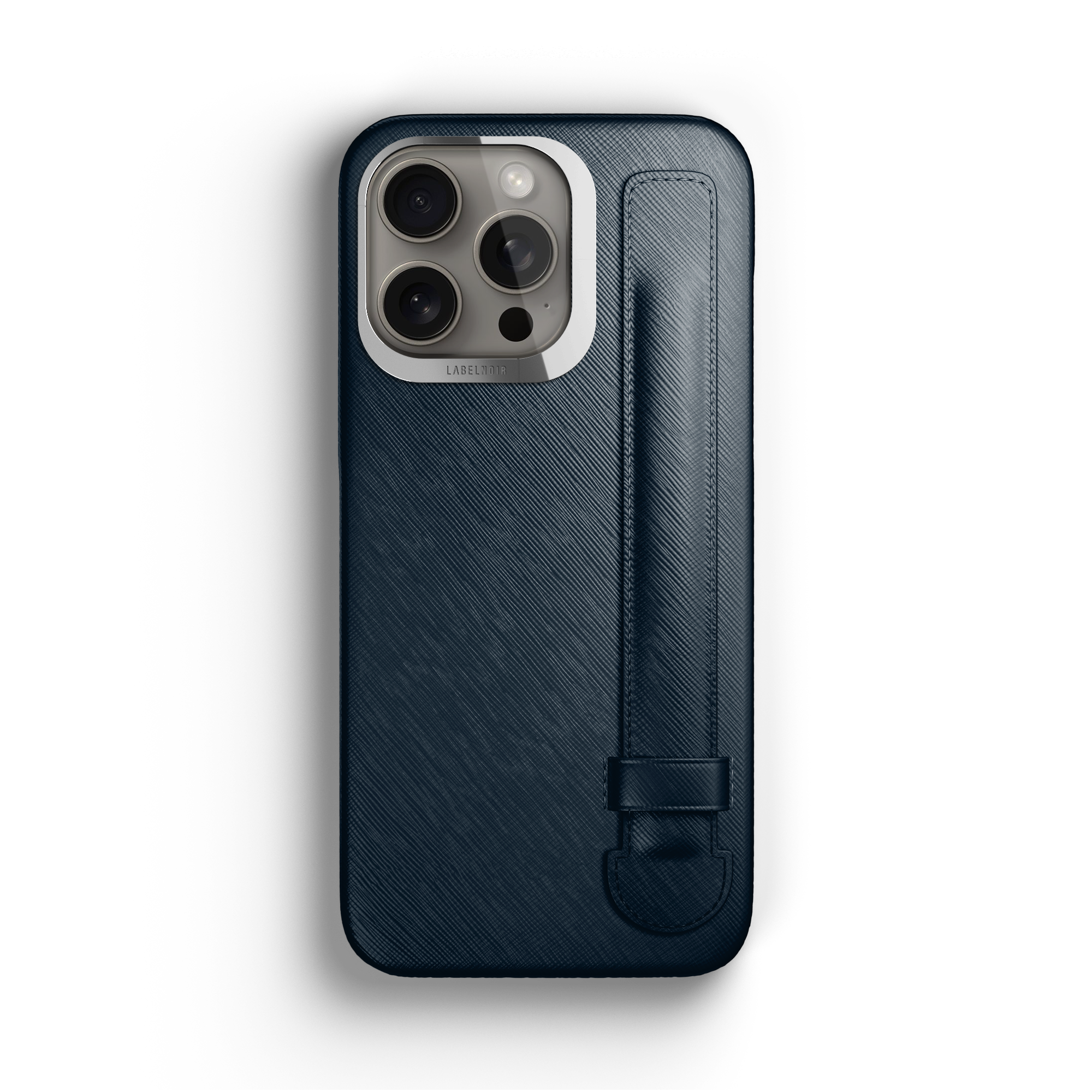 Label Noir Saffiano iPhone 16 Pro deksel svart MagSafe
