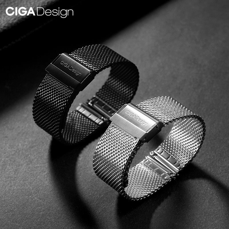 CIGA Design Milanese klokkerem stål 22mm svart
