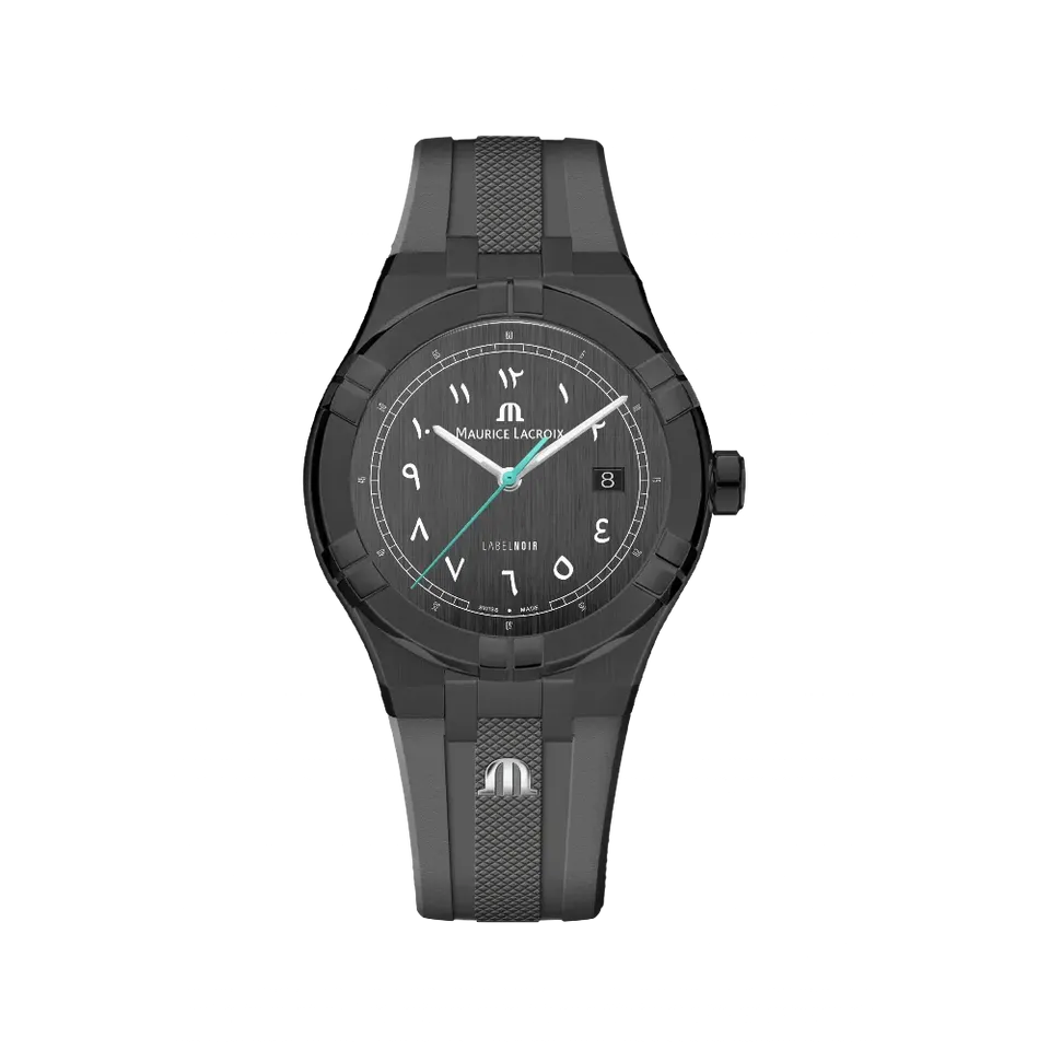 Label Noir Aikon Automatic 42MM klokke grå gummirem svart