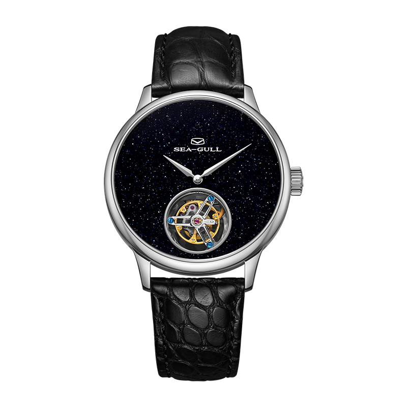 Sea-gull Artisan 818.38.6144 tourbillon svart/gull 42 mm
