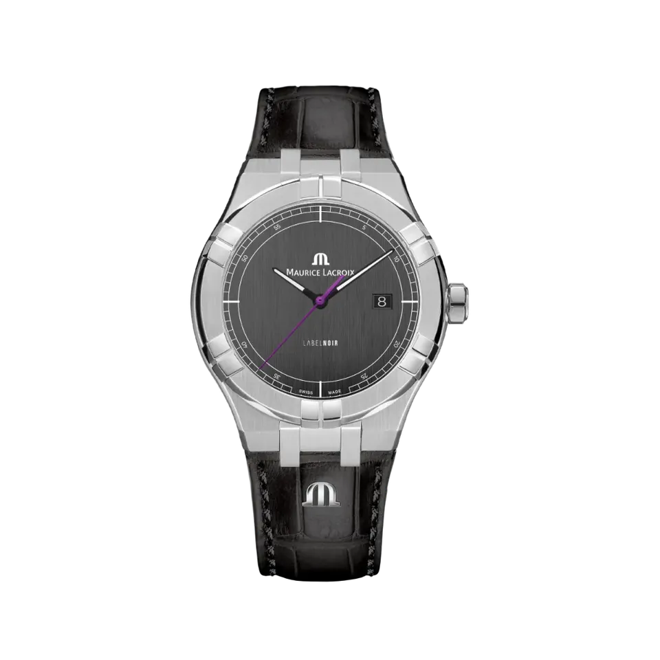 Label Noir Aikon Automatic 42MM klokke stål skinn lilla