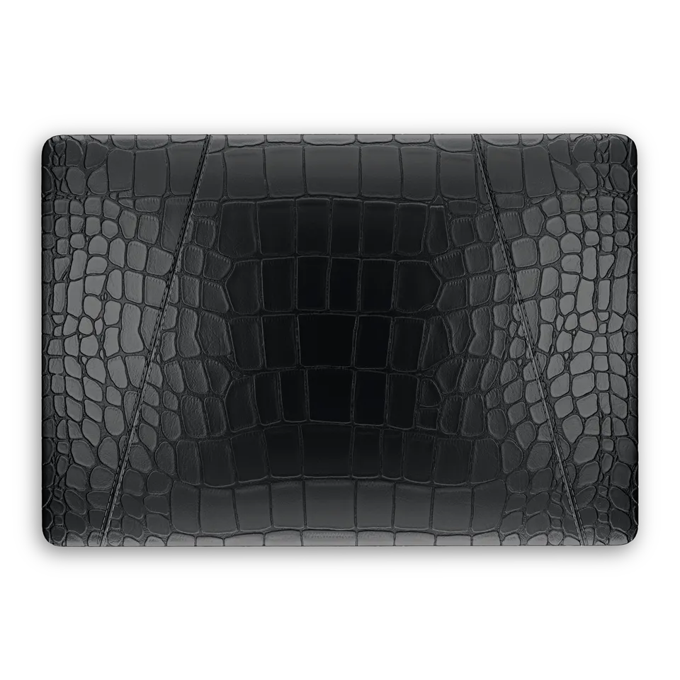 Label Noir MacBook Pro 16 Alligator deksel svart krokodilleskinn