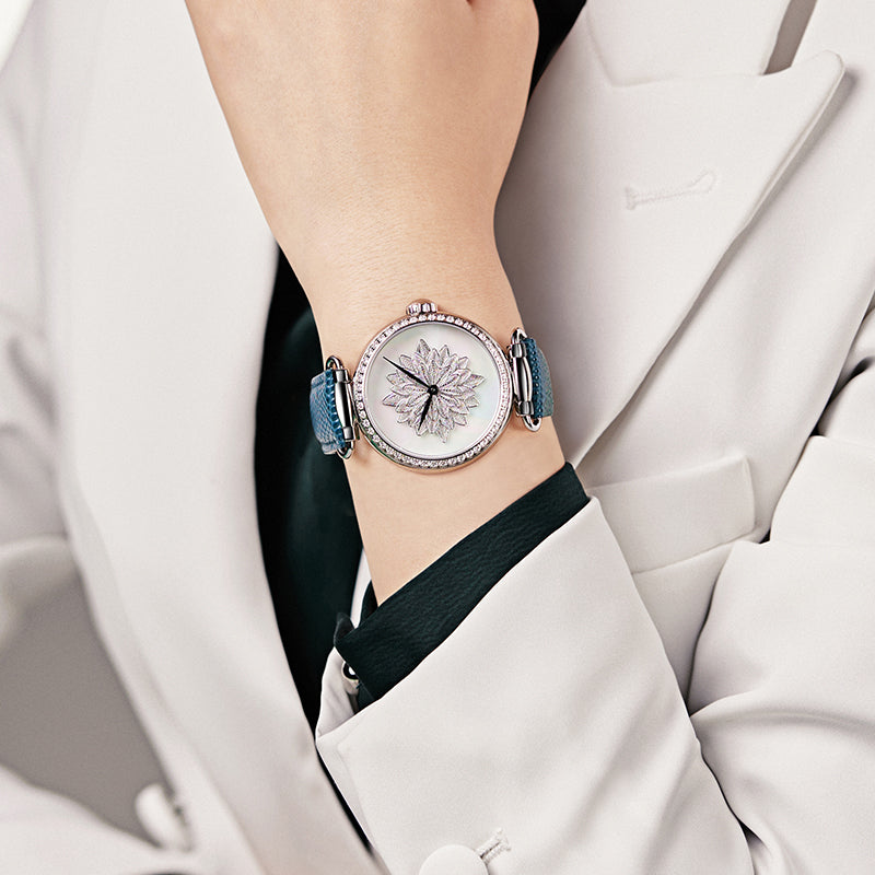 Sea-gull Artisan 719.18.8102L dameklokke hvit 38 mm tourbillon
