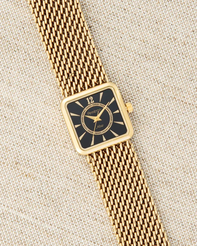 Armitron Vintage3344 klokke gull mesh dame