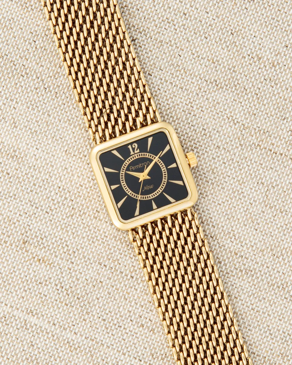 Armitron Vintage3344 klokke gull mesh dame