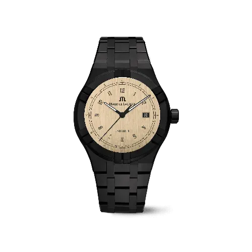Label Noir Aikon Automatic 42MM klokke krem keramikk