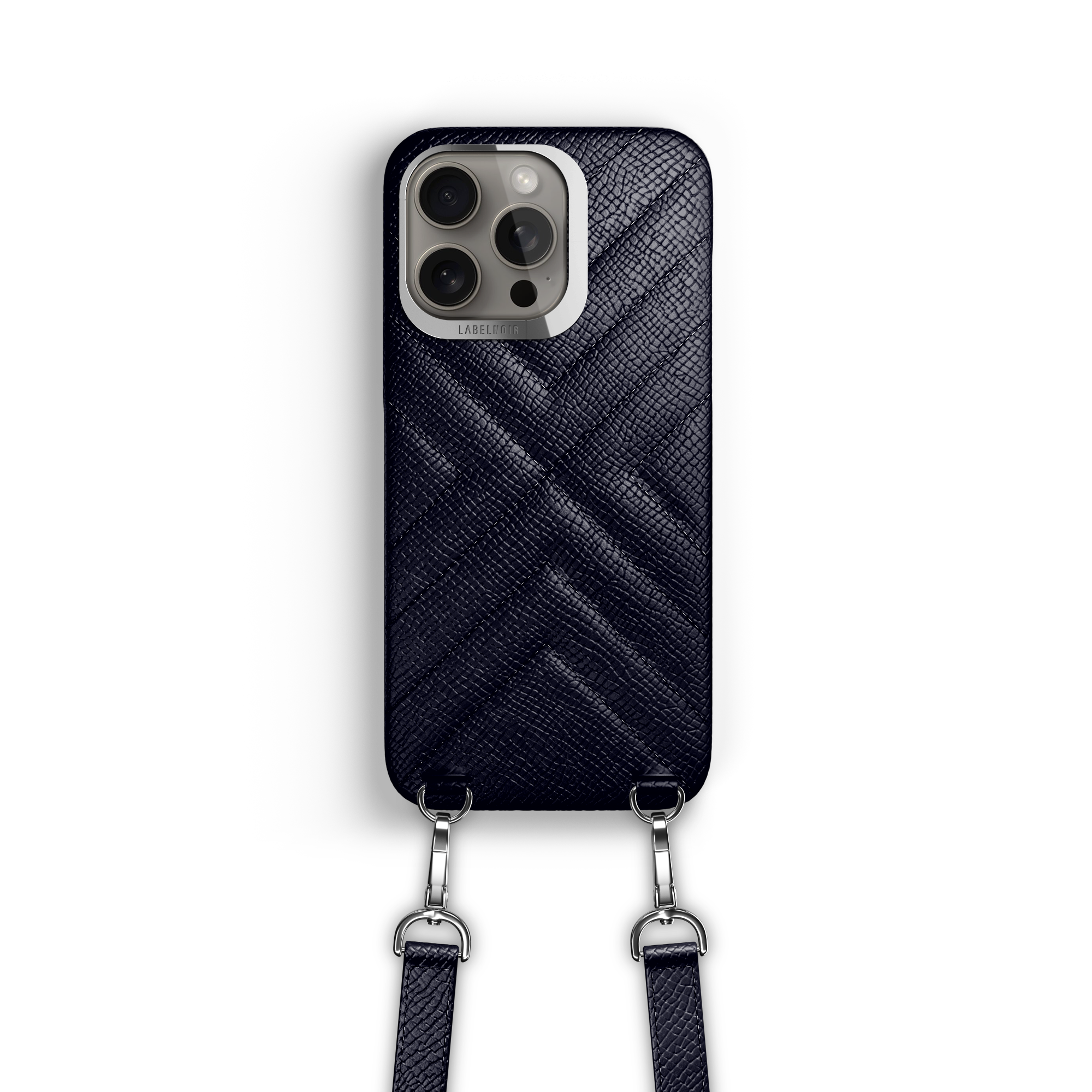 Label Noir iPhone 16 Pro Max crossbody-deksel skinn svart