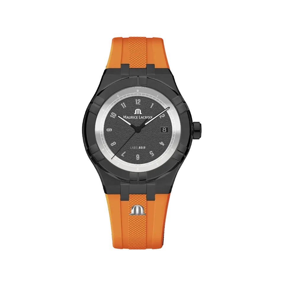 Label Noir Aikon Automatic 42MM klokke PVD oransje gummi