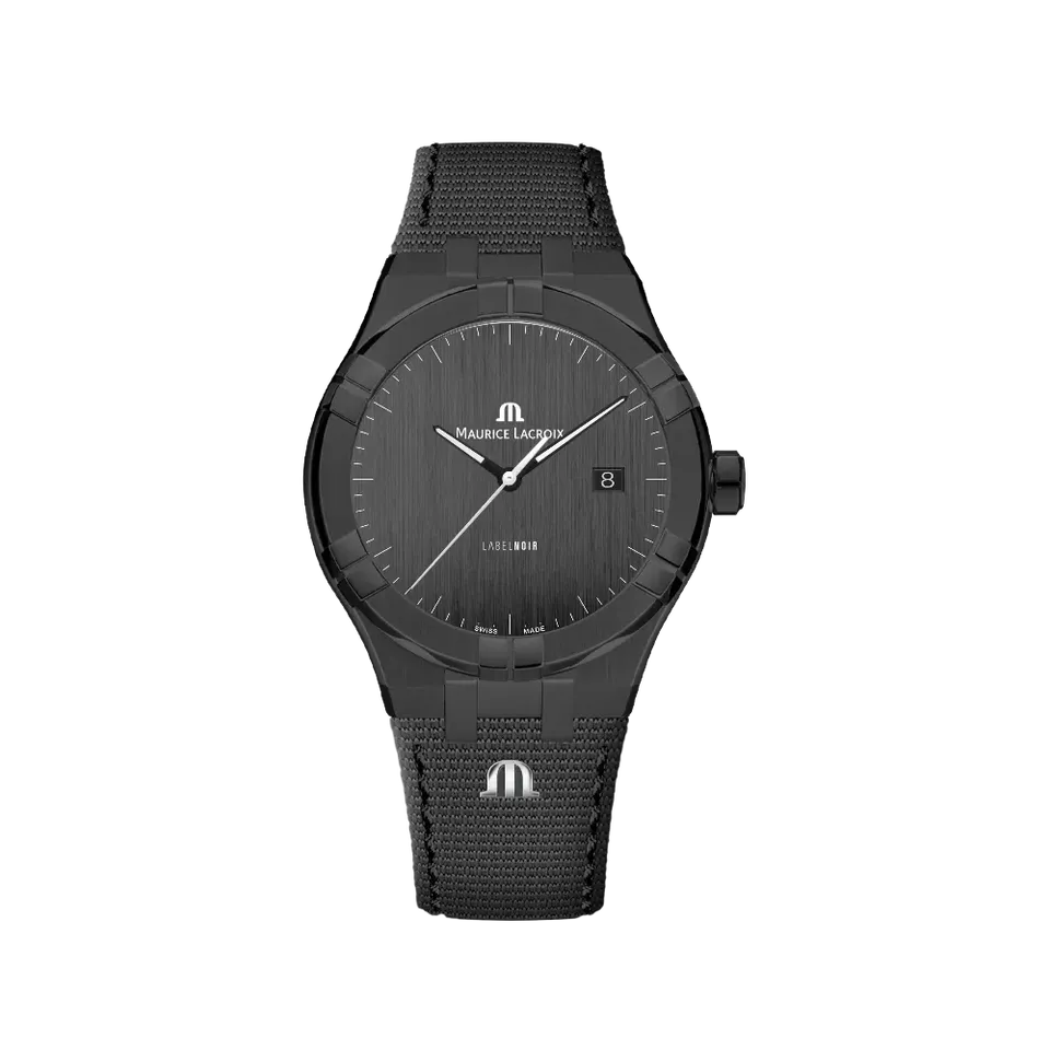 Label Noir Aikon Automatic 42MM klokke sateng sort PVD-lenke
