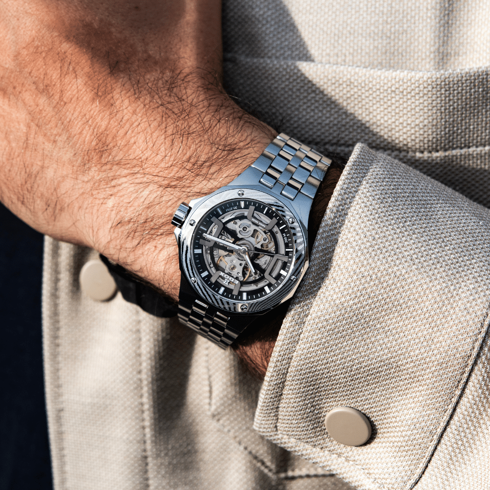 Edox Delfin Mecano Automatic Damascus Steel Limited Edition herreklokke